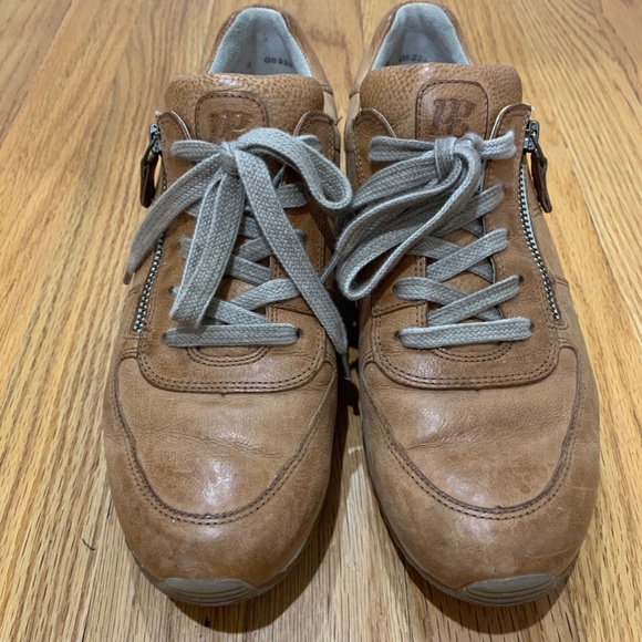 Paul Green Cage leather Sneakers Tan cognac zip lace up Sz 8.5 UK 6 Judy - Picture 4 of 16